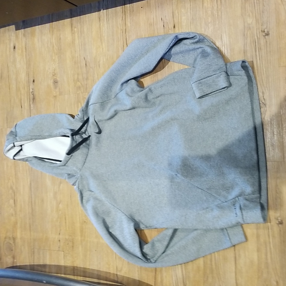 Nike Hoodie front slip pocket EUC sz S grey w/ black accents